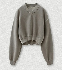 2025 Latest Style <b>Women</b> <b>Long</b>-Sleeve Winter <b>Sweatshirts</b> Plain Solid Color New Design Hot Selling Cropped Winter <b>Sweatshirts</b> - Product Image 6