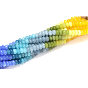 Perles Rondelles en Quartz Multicolores Bio : Pierres Précieuses Lisses de Qualité AAA (7-8mm) - Product Image 5