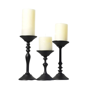 Support à bougie décoratif noir fini pour la décoration intérieure, porte-bougie de haute qualité en aluminium coulé, fait main et personnalisé - Product Image 4
