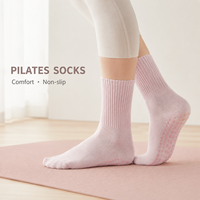 Chaussettes de Pilates personnalisées à bout ouvert, antidérapantes pour le yoga, en mélange de coton doux, respirantes, pour femmes, entraînement de Pilates, fitness, exercice