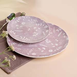 Ensemble d'assiettes en porcelaine exquise Dahlia, résistant au micro-ondes et au four, vaisselle en matériau ABS, compatible lave-vaisselle, emballé en boîte - Product Image 6