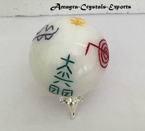 White Agate Chinese Letter Chakra Letter Engraved Handmade Waterproof <b>Sphere</b> Wholesale Natural Globe <b>Ball</b> Crystal <b>Sphere</b> Gujarat - Product Image 5
