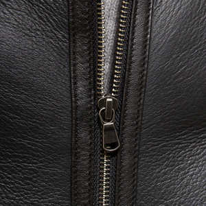 Chaquetas de Piel de Oveja Auténtica de Última Moda, Chaqueta de Piel Clásica Personalizada en Color Marrón, Ropa Exterior de Cuero - Product Image 6