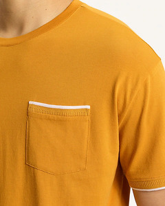 Camiseta Amarilla Holgada Personalizada al por Mayor, 100% Algodón, Cuello Redondo, Casual, Antiarrugas, de Secado Rápido, Manga Corta de Verano para Hombre - Product Image 3