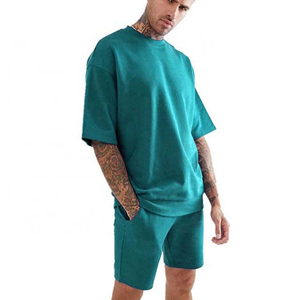 Ensemble T-shirt et short deux pièces pour homme en jersey de coton respirant de qualité supérieure, coupe ajustée, idéal pour l'entraînement sportif estival - Product Image 6