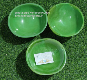 Ensemble de saladiers et de coupes à fruits en résine écologique de qualité supérieure, design moderne, motif vert en spirale, pour les mariages, les fêtes et les entreprises - Product Image 4