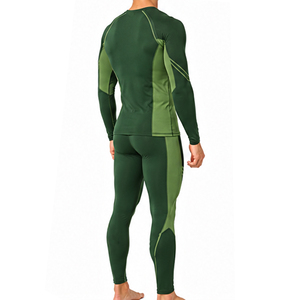 Ensemble de survêtement de compression respirant et extensible pour hommes, avec t-shirt à manches longues et leggings, idéal pour la course, l'entraînement, le fitness et le sport – Personnalisable - Product Image 5