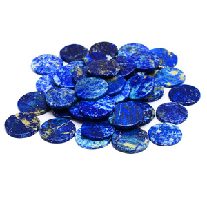 Lapis Lazuli AAA+ 8mm-20mm, pierres rondes naturelles, semi-précieuses, lisses, en forme de disque, cabochons pour la création de bijoux - Product Image 1