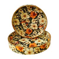 Plateau de service rond élégant en bois de mangue pour collations, disponible au meilleur prix et au prix le plus bas