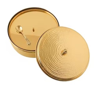 Luxury Metal Spice Storage Box with Decorative Lid Kitchen Masala Organizer Container for <b>Herbs</b> Seasoning Cooking - Product Image 1