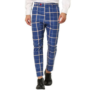 Pantalon de costume classique noir à carreaux pour homme, coupe slim, style décontracté ou habillé, idéal pour le travail ou les occasions formelles, disponible en OEM - Product Image 1