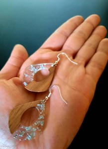 Pendientes Colgantes Boho Hechos a Mano con Resina de Madera Natural, Joyería Artística Ligera y Moderna, Regalo para Mujer, Premium, Islam - Product Image 6