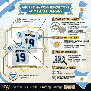 Camiseta de Fútbol de Argentina, Sublimada, Corte Regular, Unisex, Blanca y Azul, 100% Poliéster, Malla Transpirable, Manga Corta, Cuello en V, para Verano - Product Image 5