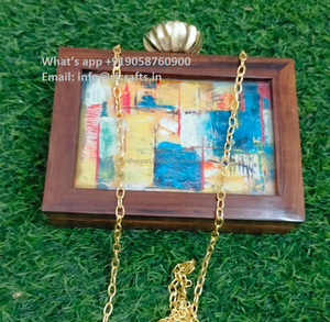 Sac à main de fête en résine et bois de luxe <span class=keywords><strong>best</strong></span>-seller au prix de gros pochette de soirée par RF Crafts
