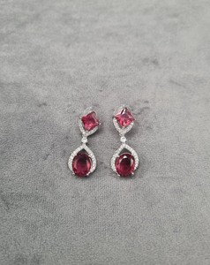 Pendientes de Diamantes Americanos Brillantes de Moda, Piedras Ovaladas y Cuadradas de Primera Calidad, Colección de Accesorios Elegantes para Mujer - Product Image 4