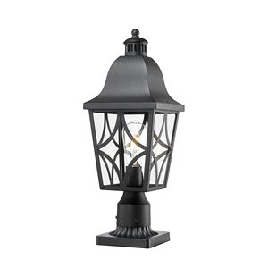 2-Pack luci da esterno impermeabile in alluminio alloggiamento in vetro recinzione illuminazione per giardino Patio percorso luce lampione - Product Image 1