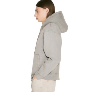 Sweat-shirt à capuche zippé décontracté pour homme, collection Hiver 2026, 100% coton molletonné, écologique, séchage rapide, avec poche et logo personnalisable - Product Image 3