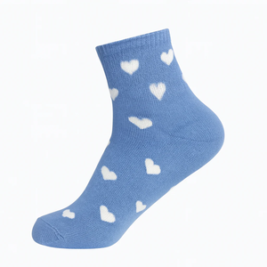 ถุงเท้าข้อสั้นลายหัวใจแสนสบายสำหรับผู้หญิง - ถุงเท้าโยคะและบาสเก็ตบอลสำหรับวัยรุ่น ผลิตจากผ้าสแปนเด็กซ์/ไนลอน/คอตตอน สำหรับฤดูหนาว ขายส่ง - Product Image 3