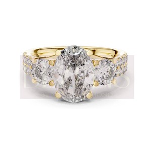 Anillo de compromiso de plata con diamantes de formas variadas y piedras laterales para mujer, ideal para regalo y fiestas, venta al por mayor, joyería fina. - Product Image 3