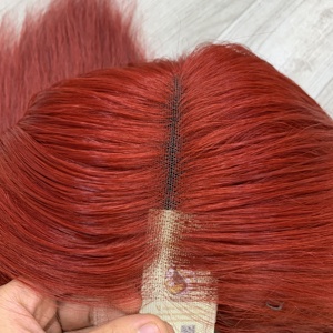 วิกผมสีแดงพรีเมียม ผมแท้เวียดนาม สีเบอร์กันดี วิกแบบไม่ต้องใช้กาวติด  วิกผมเวียดนามแท้แบบตรงธรรมชาติ วิกผมสวิส - Product Image 4