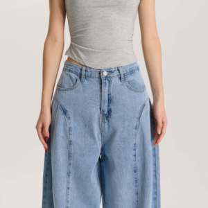 Skinny Fit High Waist Plus Size Women's Jeans Women Light Blue Barrel Leg Denim Jeans Mid Rise Relaxed Fit Vintage Style Trendy - Product Image 6