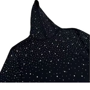 Sudadera con capucha de algodón personalizada con pedrería para hombre, corte holgado, gruesa, de invierno, estilo urbano, forro de punto, sudadera brillante OEM ODM - Product Image 4