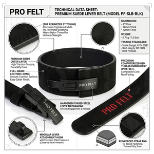 OEM ODM Genuine Leather Lever Buckle Weight Lifting Heavy Duty Deadlifting Gym Training Fitness Custom Thick Support <b>Belt</b> - Product Image 2