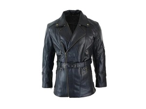 Men's Belted Biker Leather <b>Jacket</b> Black Asymmetrical <b>Motorcycle</b> Coat Classic <b>Retro</b> Moto Style <b>Jacket</b> - Product Image 1