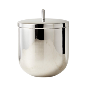 Cubo de hielo de acero inoxidable, diseño redondo, estilo minimalista, con asa de cuero, resistente al óxido, para fiestas, hoteles y hogar. - Product Image 5