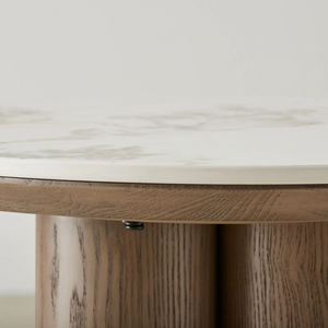 Marble Top Wooden Coffee Table – Elegant <b>Solid</b> <b>Wood</b> Center Table for Living Room Decor - Product Image 6