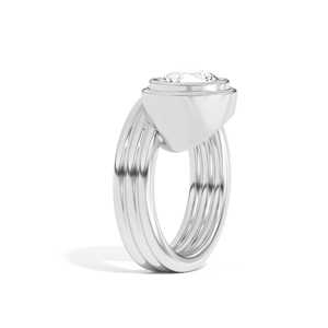 Bague en diamant rond cultivé en laboratoire certifié IGI, 2 carats, CVD, or 18 carats, triple bande spirale, bijoux fins personnalisés, bande spirale, fiançailles - Product Image 4