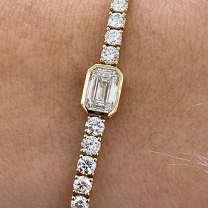 Dainty Lab Grown Diamond Tennis Bracelet IGI Certified <b>Solid</b> <b>Gold</b> Jewelry Available In 10K 14K 18K White Rose Yellow - Product Image 1