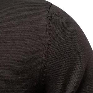 Cardigan en maille mélange de coton coupe ajustée pour homme, confortable, ouvert sur le devant, noir uni, décontracté, pour l'automne, avec poches, longueur standard - Product Image 6