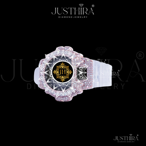 Reloj de Lujo con Diamantes de Moissanita de Primera Calidad, Diseño Completamente Adornado, Resistente al Agua, de Acero Inoxidable, Disponible para la Venta - Product Image 2
