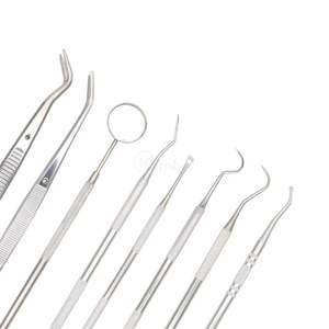 Juego de 8 Instrumentos de Diagnóstico Dental de Acero Inoxidable, Espejo, Pinzas, Sonda, Kit de Exploración para Clínica Profesional Personalizado - Product Image 3
