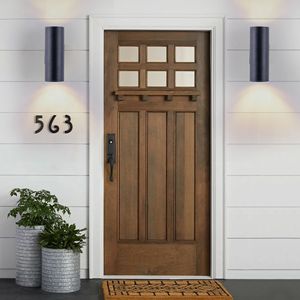 Modern Outdoor <b>Wall</b> <b>Sconce</b> 2-Pack Aluminum Cylinder with Tempered Glass Waterproof Patio <b>Light</b> for Garden - Product Image 3