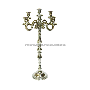 Attractive Nickel Plated 5 Arms Customized Decorative Candelabra Best Selling Products Wedding Event Candlestick Pillar Holder - Product Image 6