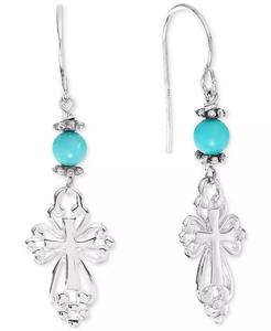 Orecchini pendenti lineari con perline e freccia in pietra in argento Sterling | Macy's - Product Image 1
