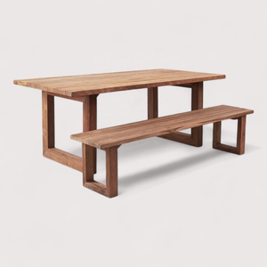 Conjunto de Mesa y Sillas para Restaurante, Madera Maciza de Nogal Sudamericano, para Decoración de Muebles de Jardín - Product Image 3