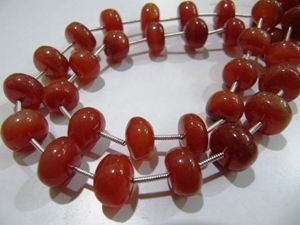 Cuentas Redondas Lisas de Calcedonia Roja Natural, Tamaño de 10 a 12 mm, Hilo de 9 Pulgadas de Largo, Provenientes de Rajasthan, para la Fabricación de Joyas - Product Image 4