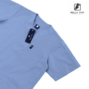 เสื้อสครับคอวีสีดำ แขนสั้น มีกระเป๋าใช้งานได้จริง 3 ช่อง สำหรับบุรุษ/สตรี ใช้ในโรงพยาบาล/ห้องปฏิบัติการ/คลินิก BELLA VITA ผ้า Air Flexcotton 65% โพลีเอสเตอร์ - Product Image 3