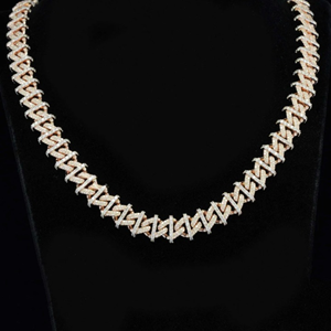 Trending High Quality Customized <b>Iced</b> Jewelz <b>Iced</b> Out 16mm Cuban Link Moissanite <b>Chain</b> 925 Sterling Silver Rose Gold - Product Image 5