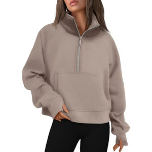 Sweat-shirt de sport pour femme Wearpex, demi-zip, manches longues, pull en polaire, sweat à capuche quart-zip, broderie, badge, séchage rapide - Product Image 1