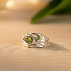 Designer Multi Peridot <b>Crystal</b> <b>Ring</b> 3.8 Grams - Product Image 3