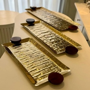 Stainless Steel Polished Metal Finish <b>Chocolate</b> Food Serving Tray High Quality Gold PVD Finished Tray - Product Image 2