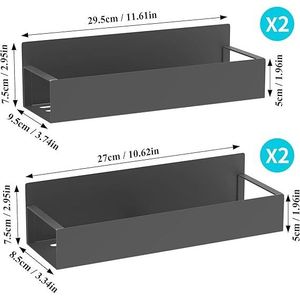Set di 4 Organizzatori Magnetici per Spezie Grigio Scuro, Porta Spezie per Frigorifero e Forno, Gestione Efficiente della Cucina - Product Image 3