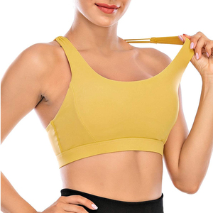 Top Selling Women's Seamless High Support Sports <b>Bra</b> with Front Logo Adjustable <b>Straps</b> Breathable Fabric for Yoga-New Arrival - Product Image 6