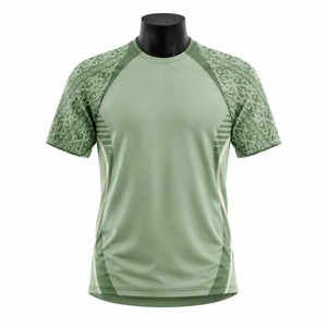เสื้อฟุตบอลชายสั่งทำพิเศษ แขนสั้น สีเขียว พิมพ์ลายแบบซับลิเมชั่น ระบายเหงื่อได้ดี ทรงแอธเลติก โพลีเอสเตอร์ 100% คอกลม - Product Image 1