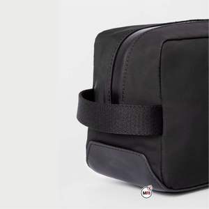 Bolsa de Aseo de Viaje para Hombre, Pequeña, de Cuero y Nylon, con Logotipo Personalizado, para Cosméticos y Artículos de Afeitado, con Logotipo OEM Metálico - Product Image 3