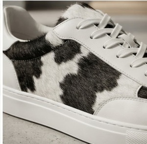 Genuine <b>Leather</b> Cow Print Round Toe Lace-Up Breathable Men's Dress <b>Shoes</b> All Seasons Rubber Outsole EVA Midsole - Product Image 4